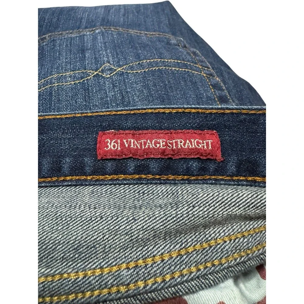 Lucky Brand Jeans Men 38x30 Blue 361 Vintage Straight Dark Wash Denim